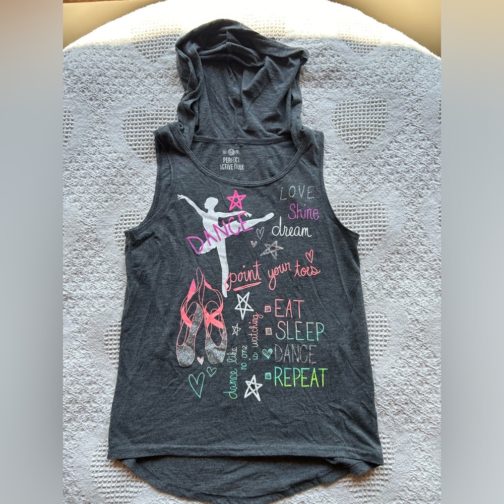 SO Girls' Dance Ballet Graphic Tank Top - Gray